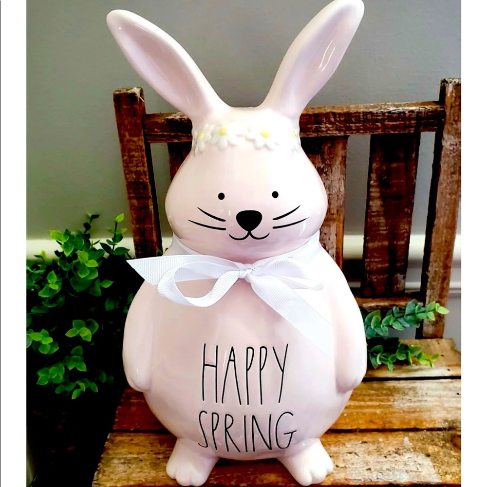 Rae Dunn Happy Spring Pink Bunny🐰